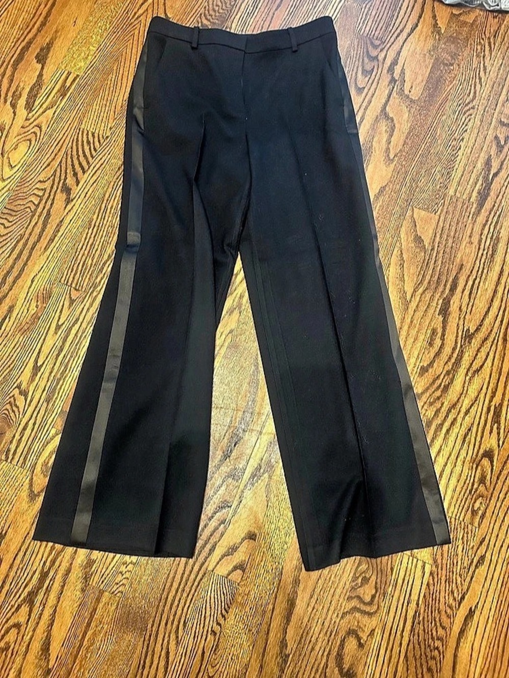 Black wide Leg Pants with satin strip